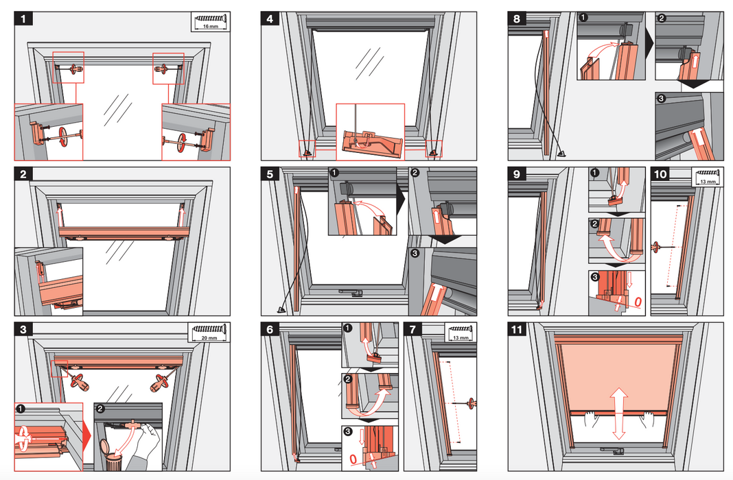 Tendina OSCURANTE Interna per finestre da mansarda