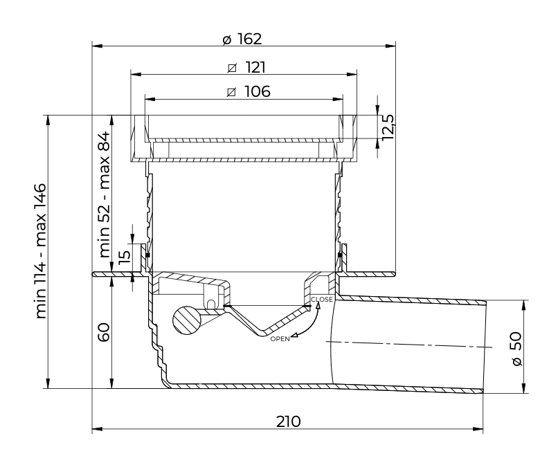 Chiusino Sifonato a Riempimento con Telo impermeabile premontato